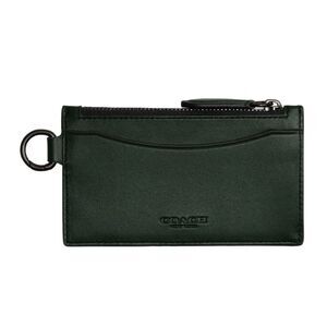 COACH Men’s Zip Card Case in Burnished Glovetanned Leather — Amazon Green